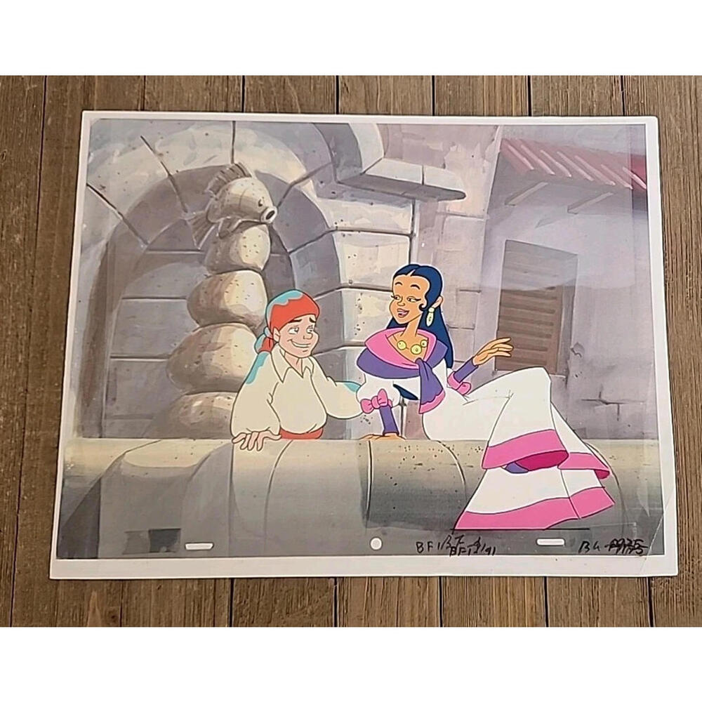 BACK TO THE FUTURE Hand-Painted + Drawn 12.5x10.5 Cartoon Animation Cel DeLorean